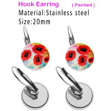 Custom designed Stainless steel painted hook earrings