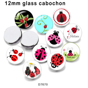 10pcs/lot  thank you ladybird  glass picture printing products of various sizes  Fridge magnet cabochon