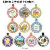 10pcs/lot happy easter rabbit glass picture printing products of various sizes  Fridge magnet cabochon