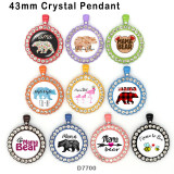 10pcs/lot Bear Mama  glass picture printing products of various sizes  Fridge magnet cabochon