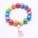 Children Rainbow beaded children's bracelet, cute dripping alloy pendant, children's beaded hand