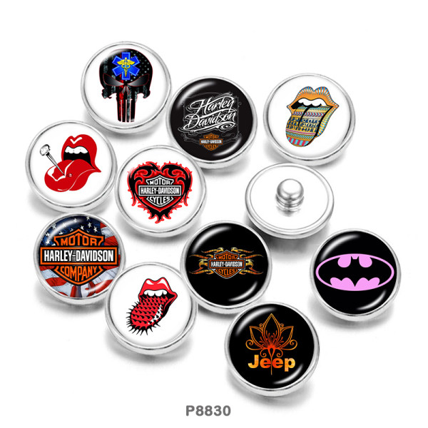 20MM  Pattern Print   glass  snaps buttons