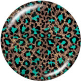 20MM  Leopard  pattern  Print   glass  snaps buttons