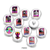 20MM  Halloween  clown  Print   glass  snaps buttons