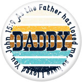 20MM  Daddy  Mama  Back the blue  Print   glass  snaps buttons