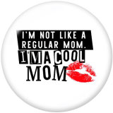 20MM  Love MOM  Print   glass  snaps buttons