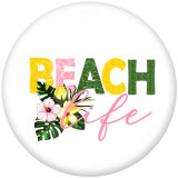 20MM  Pace   beach  Print  glass  snaps buttons