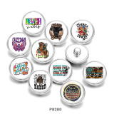 20MM  words   rodeo   Print   glass  snaps buttons