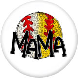 20MM words  Miss Mama   Print  glass  snaps buttons