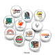 20MM Sun  Kissed   Print  glass  snaps buttons