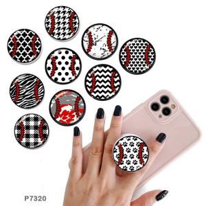 Baseball The mobile phone holder Painted phone sockets with a black or white print pattern base