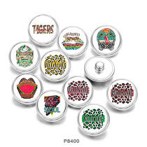 20MM words  wildcats   Print  glass  snaps buttons