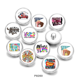 20MM  Love peace sew  Print   glass  snaps buttons