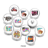 20MM  Love peace sew  Print   glass  snaps buttons
