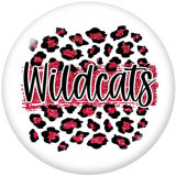 20MM words  wildcats   Print  glass  snaps buttons