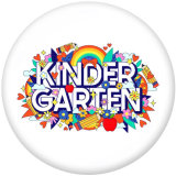 20MM    Kinder Garten  Print   glass  snaps buttons