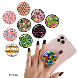 Donut The mobile phone holder Painted phone sockets with a black or white print pattern base