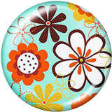 20MM  Flower  Halloween  Flamingo  Print  glass  snaps buttons