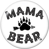 20MM  Mama  Bear  Harley  Print  glass  snaps buttons