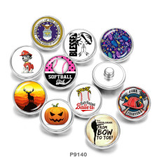 20MM  softball  Baseball  Print  glass  snaps buttons