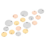 20pcs/pack Stainless Steel Tag Round Pendant Simple Glossy Pendant Non-fading Round Piece