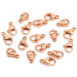 25pcs/pack of stainless steel Rose gold lobster clasp accessories, bracelet clasp, necklace clasp, shrimp male clasp, DIY jewelry accessories connection clasp