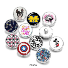 20MM Dog  pineapple   Print  glass  snaps buttons