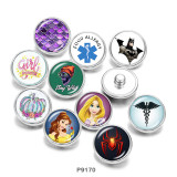 20MM  Princess  Print  glass  snaps buttons