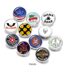 20MM  Mama  Bear  Harley  Print  glass  snaps buttons