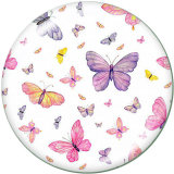 20MM  Love   Butterfly  skull  Print  glass  snaps buttons