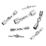 5pcs/bag Stainless steel leather cord buckle Bucket Ding bell lobster clasp Bracelet necklace connecting clasp