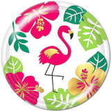 20MM  Christmas  Flamingo  HO HO  Print  glass  snaps buttons