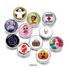 20MM  doll  princess  Halloween  Print  glass  snaps buttons