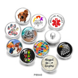 20MM Dog  Christmas  Print  glass  snaps buttons