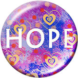 20MM  Hope  love MOM  Print  glass  snaps buttons