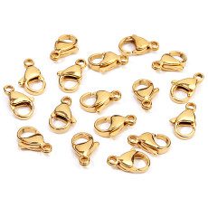 25pcs/pack of stainless steel gold lobster clasp accessories, bracelet clasp, necklace clasp, shrimp male clasp, DIY jewelry accessories connection clasp