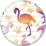 20MM  Flower  Halloween  Flamingo  Print  glass  snaps buttons