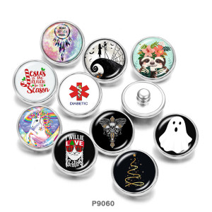 20MM  Unicorn  Halloween  Dreamcatcher  Print  glass  snaps buttons