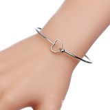 2pcs/pack of stainless steel bracelets women's exquisite polished beaded love heart bracelet bracelet diy coil bracelet
