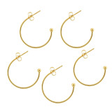 Gold 6pcs/pack, stainless steel ear hook accessories, earrings earrings, DIY handmade C-shaped earrings, beaded material