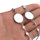 5pcs/pack Stainless steel peach heart polka dot bracelet gem bottom tray handmade diy tray bracelet