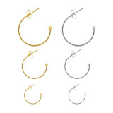 Silver 6pcs/pack, stainless steel ear hook accessories, earrings earrings, DIY handmade C-shaped earrings, beaded material
