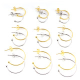 Silver 6pcs/pack, stainless steel ear hook accessories, earrings earrings, DIY handmade C-shaped earrings, beaded material