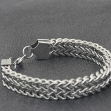 Square fish scale men's stainless steel bracelet
