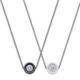 Ceramic Jewelry Ladies Necklace Fashion Stainless Steel Pendant Round Diamond Pendant