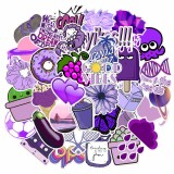 Contains 50 purple small fresh cartoon cute stickers luggage laptop personalized graffiti waterproof stickers