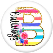 20MM  love  MOM  Print  glass  snaps buttons