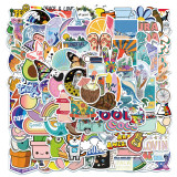 Contains 100 cute cartoon small fresh stickers, suitcase laptop decoration waterproof stickers