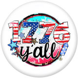 20MM  love  USA Independence Day  Mama  Print  glass  snaps  buttons
