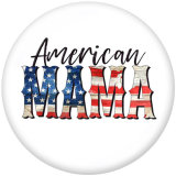 20MM  Mama  USA  babe  Print  glass  snaps  buttons